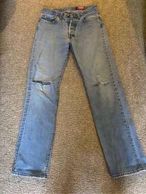 Vintage Aviatic 702 Made in Italy Union Made Jeans Size 33 Light Wash Distressed